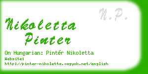 nikoletta pinter business card